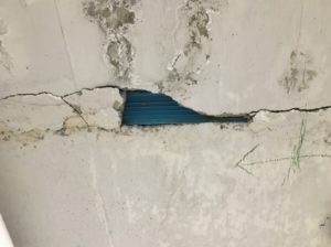 Due to the leaky condo crisis, a crack has formed in one of the buildings in BC.